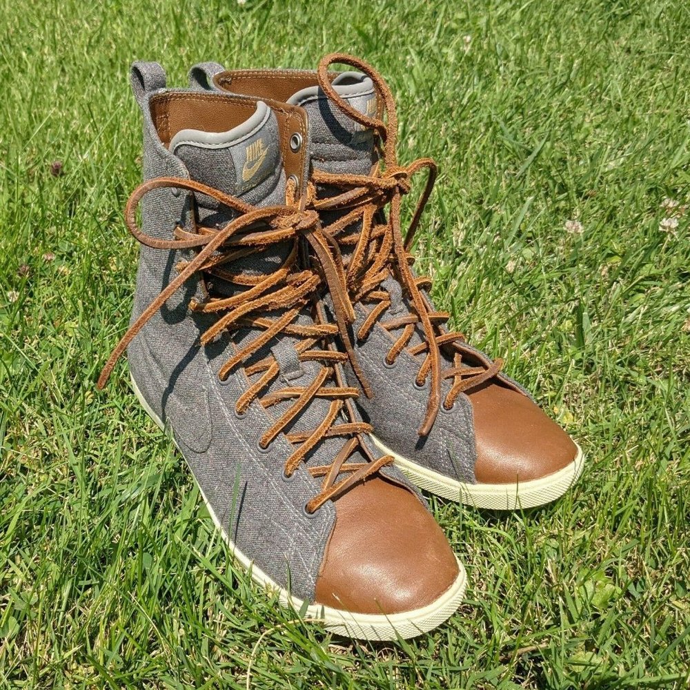 Nike Racquette Mid Shoe - Women's 8 - Grey + Brown
